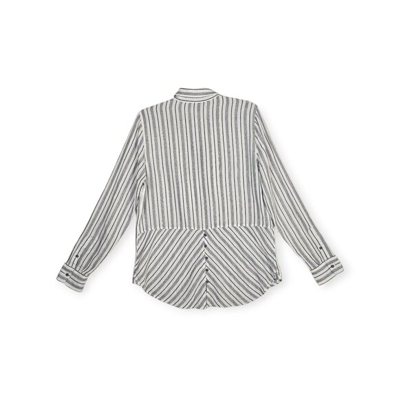🛍️ Lucky Brand Stripe Button-Down Shirt - Women's Medium - Linen Blend - Picture 2 of 9